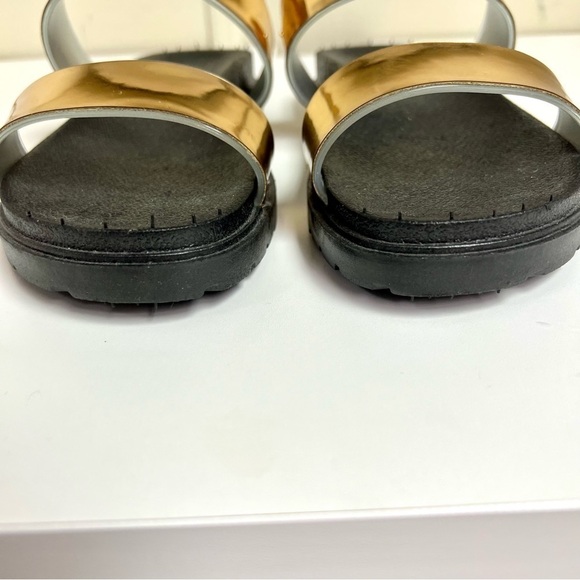 ANN MORE Dallas Gold JELLY SANDALS, DOUBLE STRAP slide women’s size 39 - Picture 5 of 9